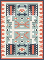 Ethnic pattern design. Navajo geometric print. Rustic decorative ornament. Cloth design, wallpaper, wrapping. Vector illustration. Abstract geometric pattern. Native American pattern.