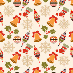 Holidays vintage Christmas seamless pattern 