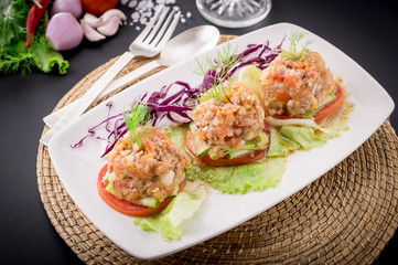 Nam prik ong, Thai northern style chili paste cooktail food.