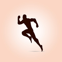 Fototapeta na wymiar Running man, vector isolated illustration. Sport, athlete, run, decathlon.