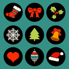 Holidays icons set