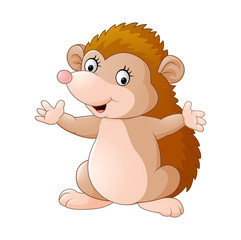 Cute hedgehog cartoon © ekyaky