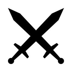 Swords / blades crossed for fight or battle flat icon for games and websites