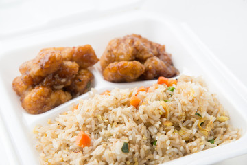 orange chicken and fried rice