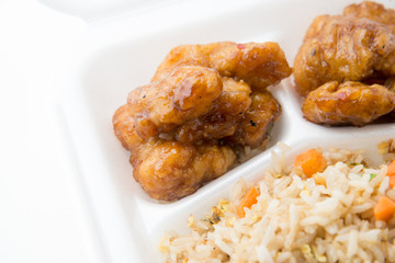 orange chicken and fried rice