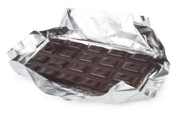 Chocolate bar in foil