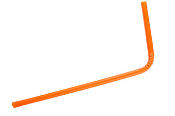 Orange straw on white background