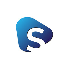 initial letter logo trianggle rounded s