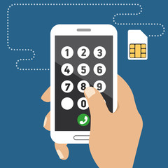 Vector flat illustration smartphone