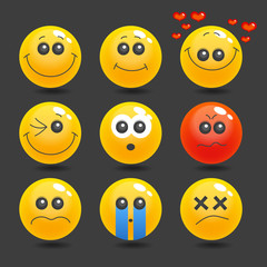 Fototapeta premium Collection of vector people with emotions