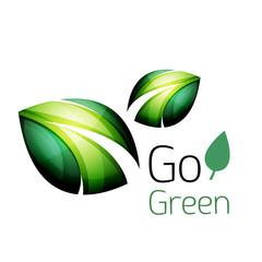 Colorful leaf logo. Geometric abstract icon. Nature or eco concept