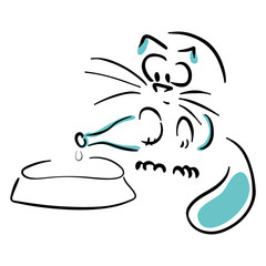 Cat holding a bottle