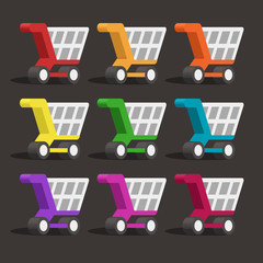 Vector set of flat icons in isometric