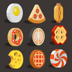 set of vector icons food
