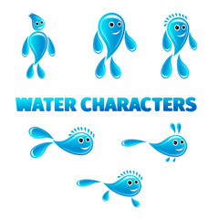 Obraz premium cartoon water characters