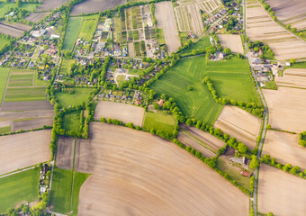 aerial of rural landscape  near Hamburg