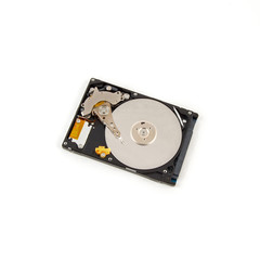 Inside of internal Harddrive HDD on white background