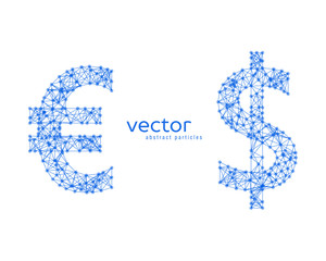 Illustration of euro and dollar sign