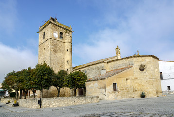 Fototapeta na wymiar Aldea del Cano Church of St. Martin of Tours, Caceres, Spain