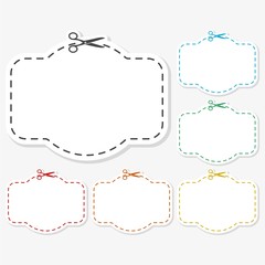 Blank white advertising coupon cut from sheet of paper