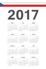 Czech 2017 year vector calendar