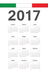 Italian 2017 year vector calendar