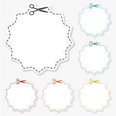 Blank white advertising coupon cut from sheet of paper