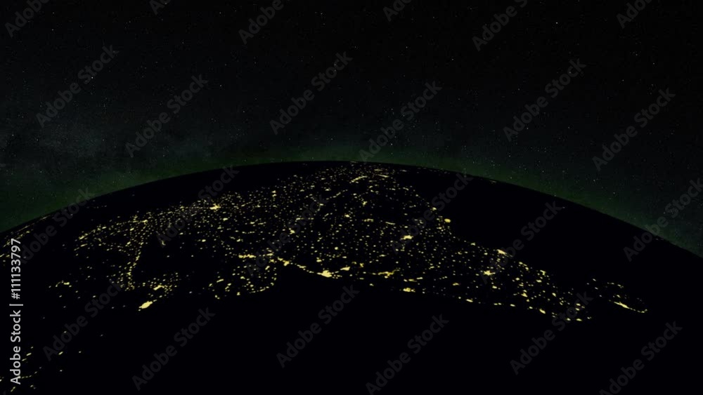 Canvas Prints planet earth at night with space background, 3d rendering