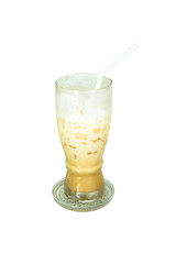 Ice coffee on a white background.
