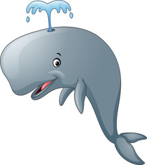 Obraz premium Funny cartoon whale