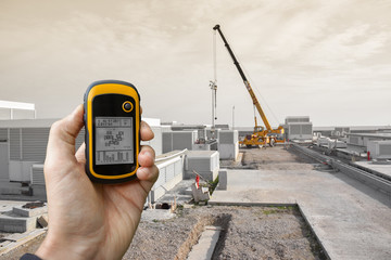 finding the right position inside a construction site via gps © TonelloPhotography