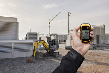 finding the right position inside a construction site via gps © TonelloPhotography