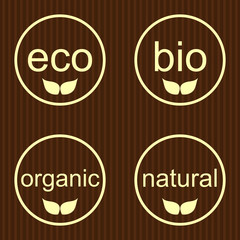 set vector labels and emblems of ecology