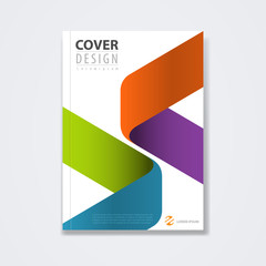 Cover template, brochure template layout, book cover, annual report, magazine or booklet  with arrow symbol  on white background for technology concept or corporate business, vector illustration