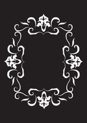 Abstract Floral Vector Frame  In Victorian Style