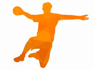 Silhouette handball player. vector drawing