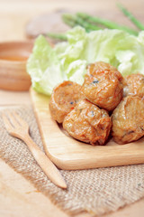 Deep fried chicken meat rolls. Chinese food