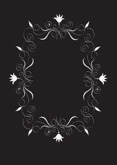 Abstract Floral Vector Frame  In Victorian Style