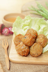 Deep fried chicken meat rolls. Chinese food