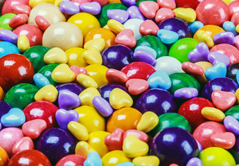 Fototapeta na wymiar multicolored candy and chewing gum background