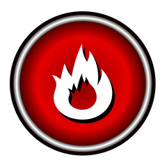 Flat Bonfire icon on red circle