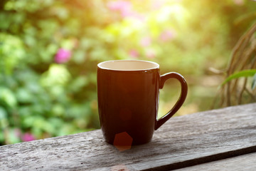 morning coffee with dark glass.