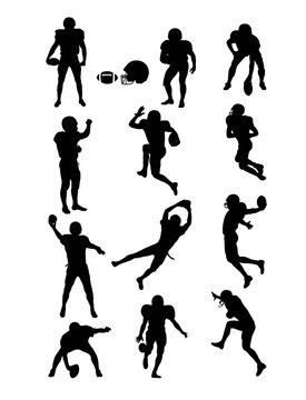 American Football Silhouettes, art vector design