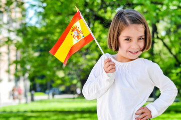 Cheerful Young Girl With Spanish Flag © Tetyana Kokhanets