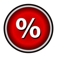 Percent icon. Internet button on white background.