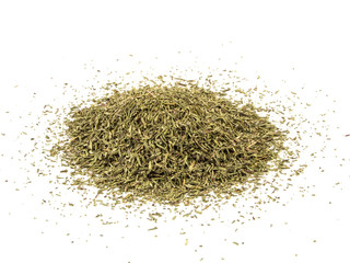 dried thyme isolated on white background