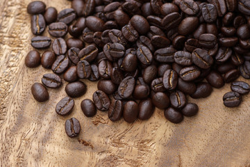 Coffee on wooden background