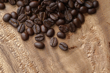 Coffee on wooden background
