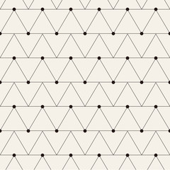 Vector seamless pattern. Modern stylish texture. Repeating geometric tiles with striped triangles. Hipster monochrome print. Trendy graphic
