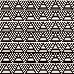 Vector seamless pattern. Modern stylish texture. Repeating geometric tiles with striped triangles. Hipster monochrome print. Trendy graphic
